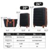 Hardshell Luggage Sets 2 Pieces + Bag Spinner Suitcase With Tsa Lock Lightweight 20" / 24" - Black / Brown - Image 5