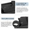 Modern Sectional Sofa With Storage Ottoman, L - Shape Couch With 2 Pillows And Cup Holders - Black - Image 6