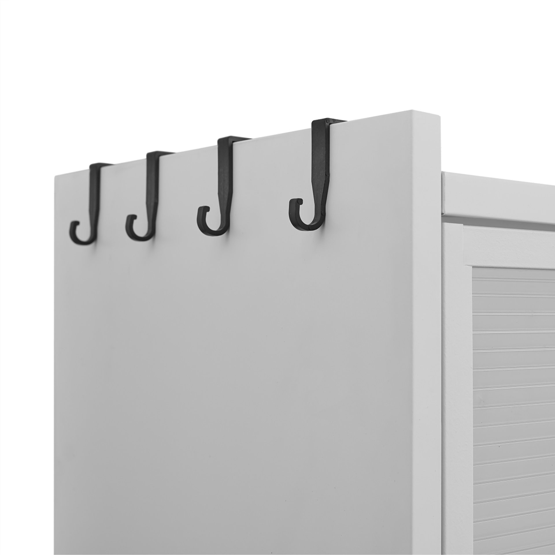 Tall Kitchen Pantry Cabinet With Flip Doors And Pegboard, Anti Tip Steel Storage Hutch - White - Image 5