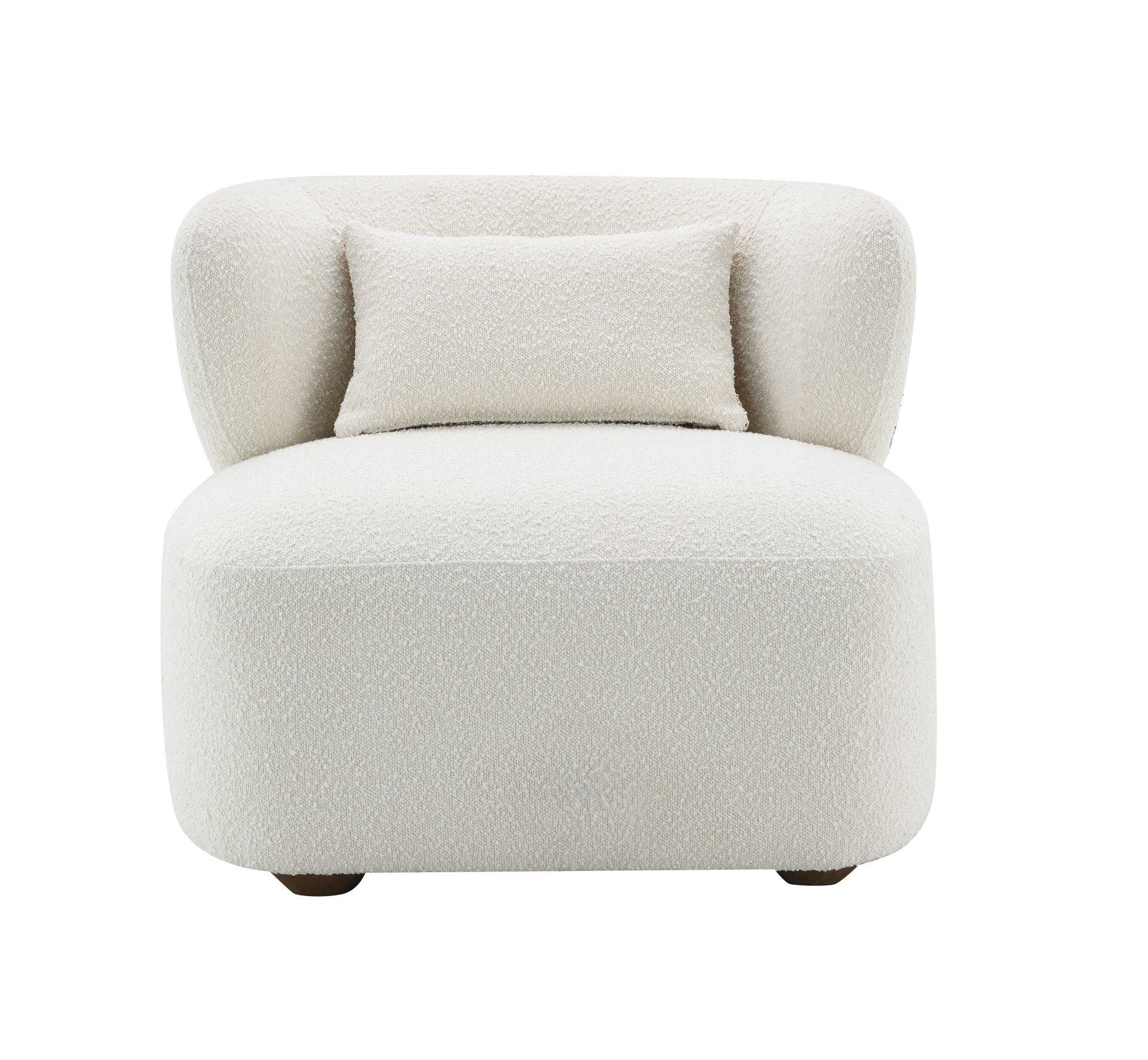 Darius - Boucle Accent Chair With Toss Pillow - Beige - Image 9