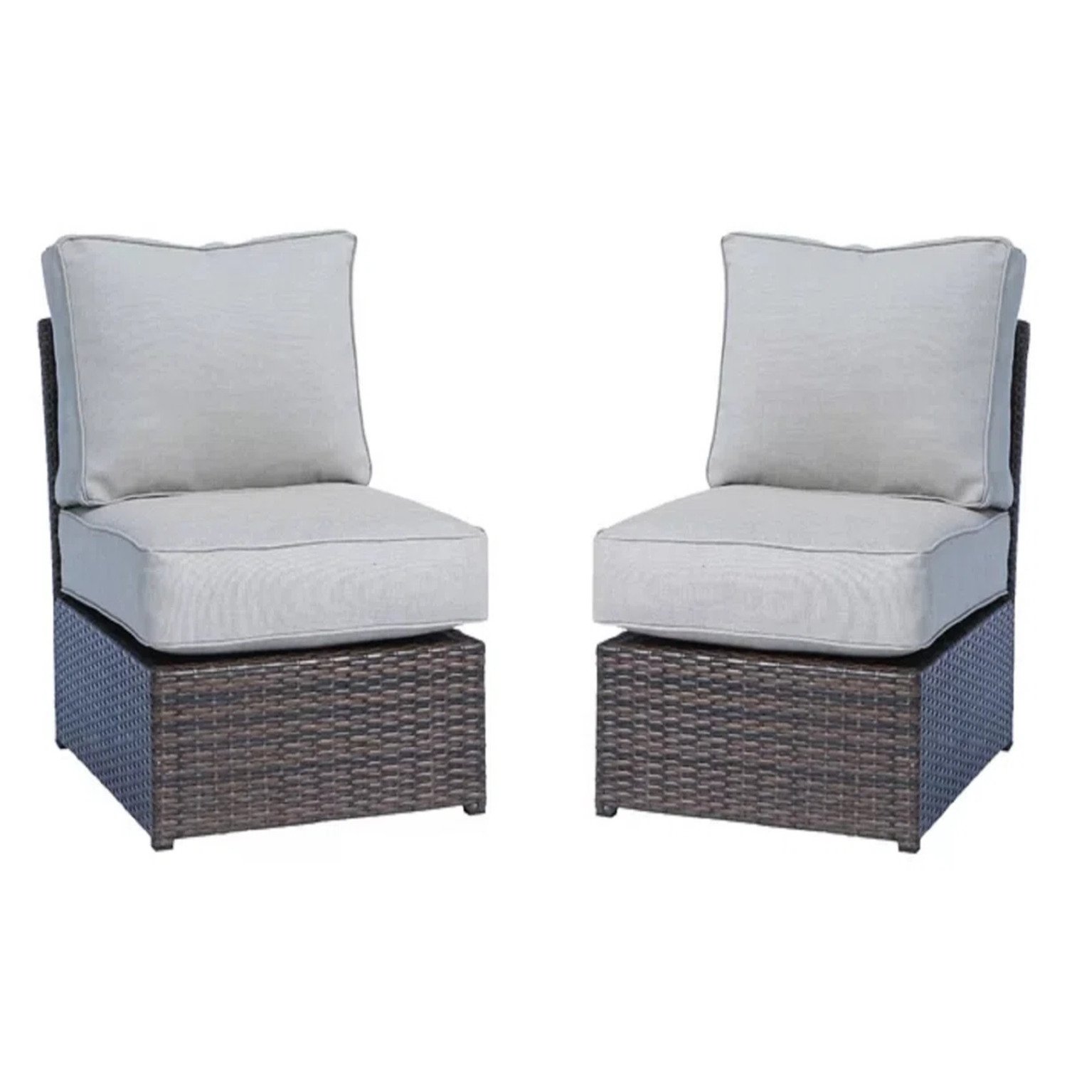 2 Person Seating Set With Cushions - Brown / Gray - Image 5