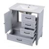 30" Bathroom Vanity With Sink, Bathroom Cabinet With A Door, 3 Drawers Legs, Adiustable Foot Pads - Gray - Image 16