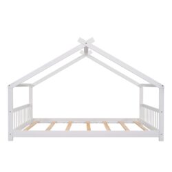 Full Size Classic House Bed - White