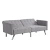 Futon Sofa Bed Convertible Folding Lounge Couch, Armrests - Light Gray - Image 8