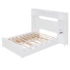 Full Size Bed With All In One Cabinet, Shelf And Sockets, Twin Size Trundle - White - Image 21