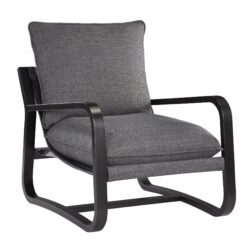 Blaire - Sling Chair Upholstered Fabric With Metal Frame - Charcoal