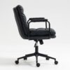 Office Chair, Mid Back Home Office Desk Task Chair With Wheels And Arms Ergonomic Computer Rolling Swivel Chair With Padded Armrest - Black - Image 4