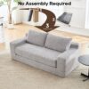 Convertible Loveseat Sofa With Memory Foam & Steel Frame - Light Gray - Image 7
