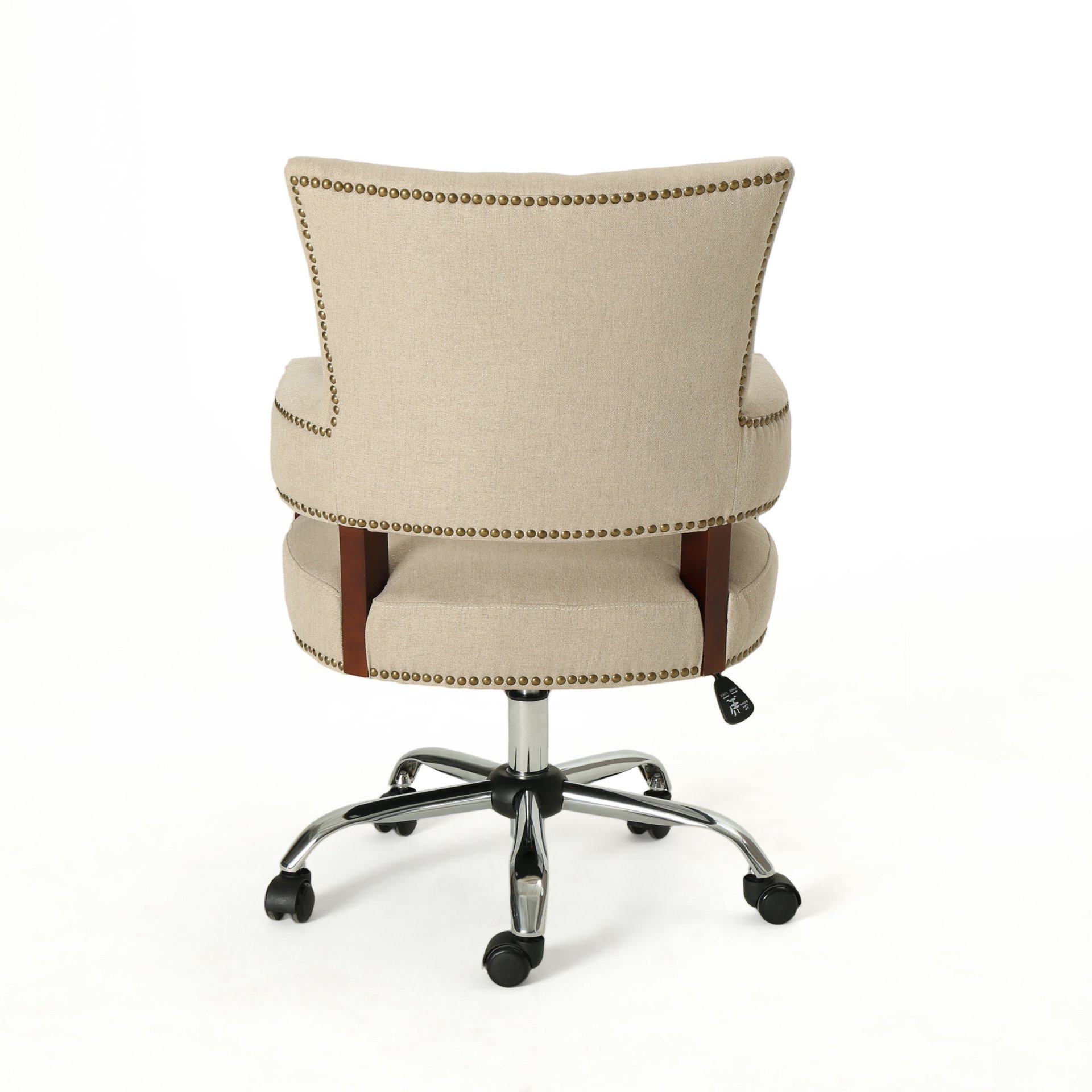 Zealous - Upholstered Office Chair With Curved Arms And Nailhead Accents - Wheat - Image 7