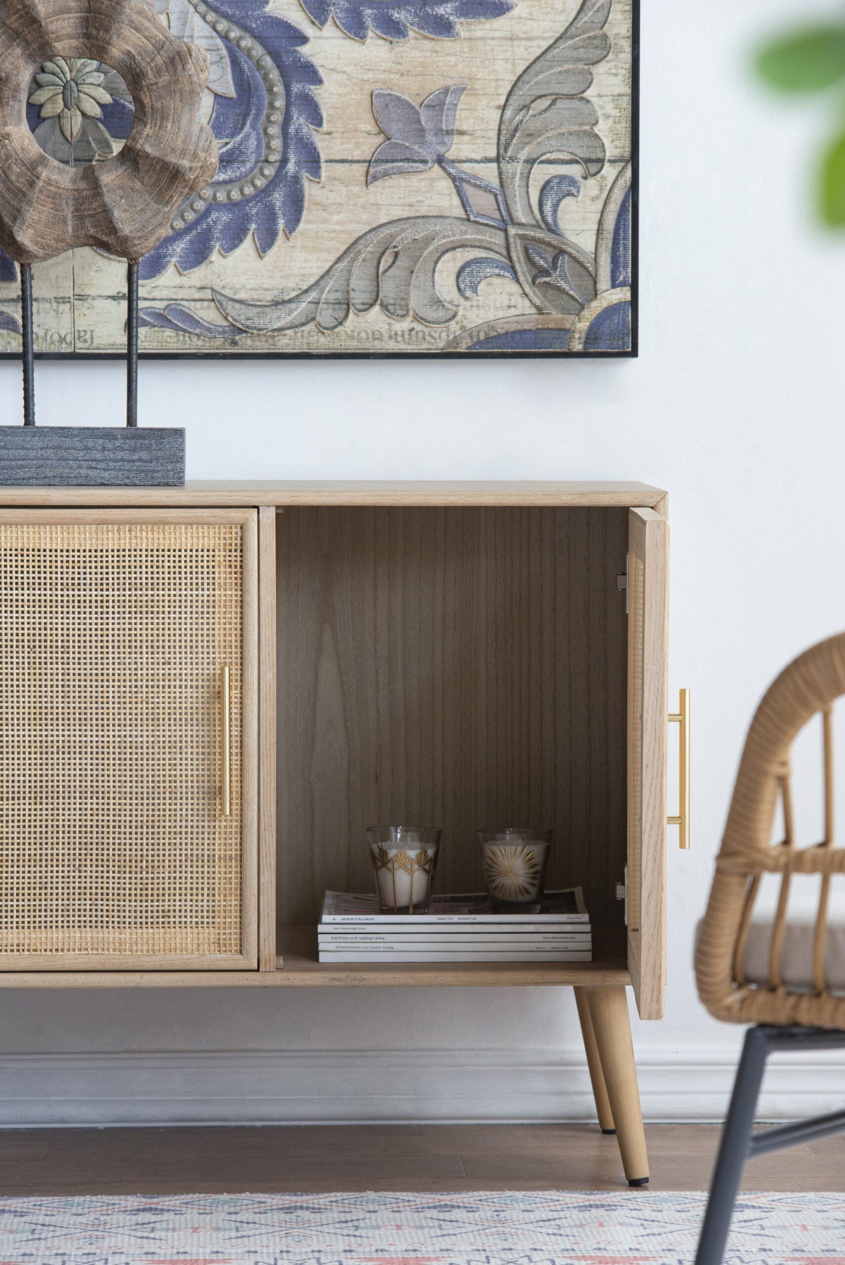 Wooden Accent TV Cabinet With 3 Doors - Brown - Image 12