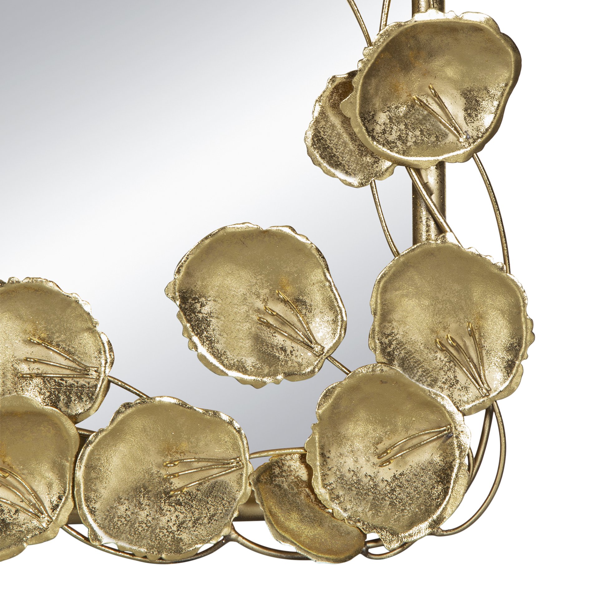 Full Length Mirror With en Leaf Accents, Floor Miiror For Living Room Bedroom - Gold - Image 8