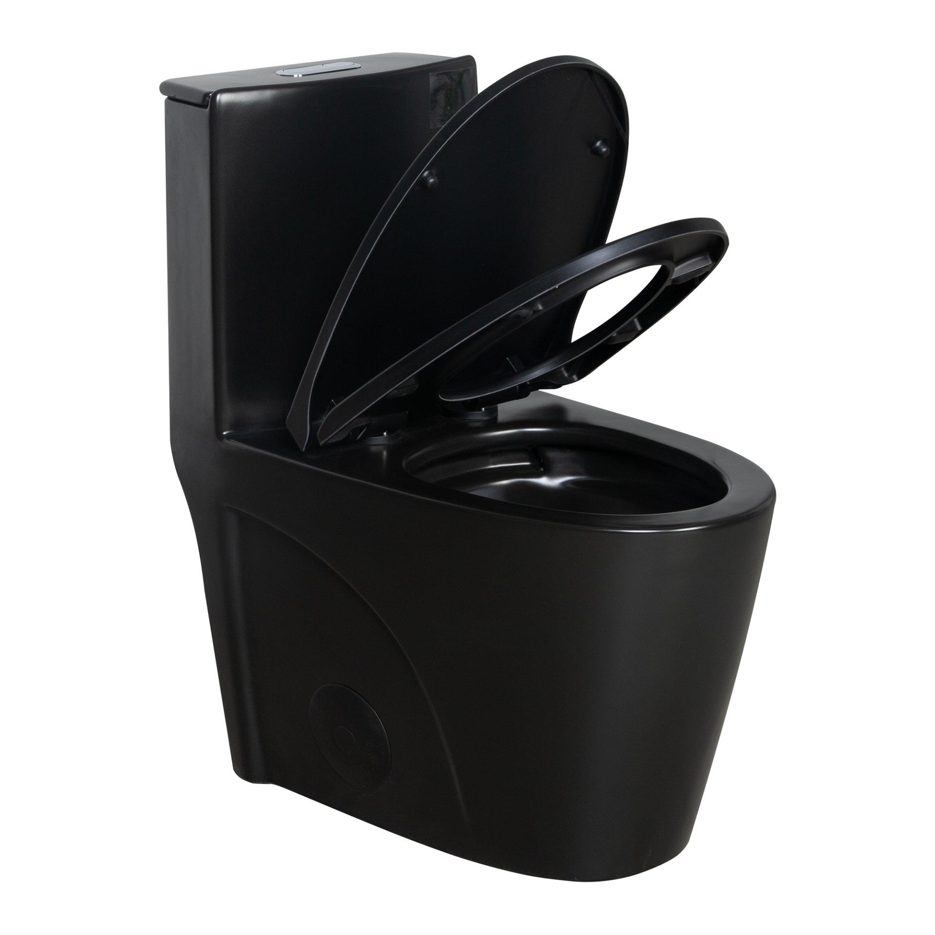 1.1 / 1.60 Gpf Dual Flush 1 Piece Toilet, Water Saving Elongated Comfort Height Floor Mounted, Soft Close Seat, 1000 Gram Map Flushing Score Toilet - Matte Black - Image 17