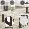 Edwyn - Natural Marble Top Rectangular Coffee Table - Espresso / White - Image 4