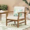 Perla - Contemporary Club Chair With Water Resistant Cushions - Cream - Image 9