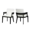 Modern Glossy Dining Chairs (Set of 2), Elegant Upholstery And Ergonomic Design - Black White - Image 4