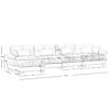 Modern Velvet L Shaped Sectional Cloud Sofa With Convertible Deep 4 Seater Design - Cream - Image 9
