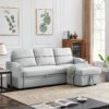 Pull-Out Storage Sofa - Light Gray - Image 5
