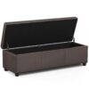 Avalon - Extra Large Storage Ottoman Bench - Distressed Brown - Image 2