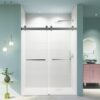 Frameless Double Sliding Soft Close Shower Door - Chrome - Image 2