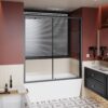 Sliding Shower Door For Bathtub - Matt Black - Image 4