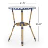 French Bistro Table Outdoor Elegance - White / Blue - Image 7