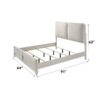 Laveda - Boucle Queen Bed With LED - Light Gray / White - Image 5