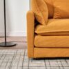 Modular Chenille L Shaped Sofa With Ottoman, Deep Seat, Cushions - Orange - Image 7