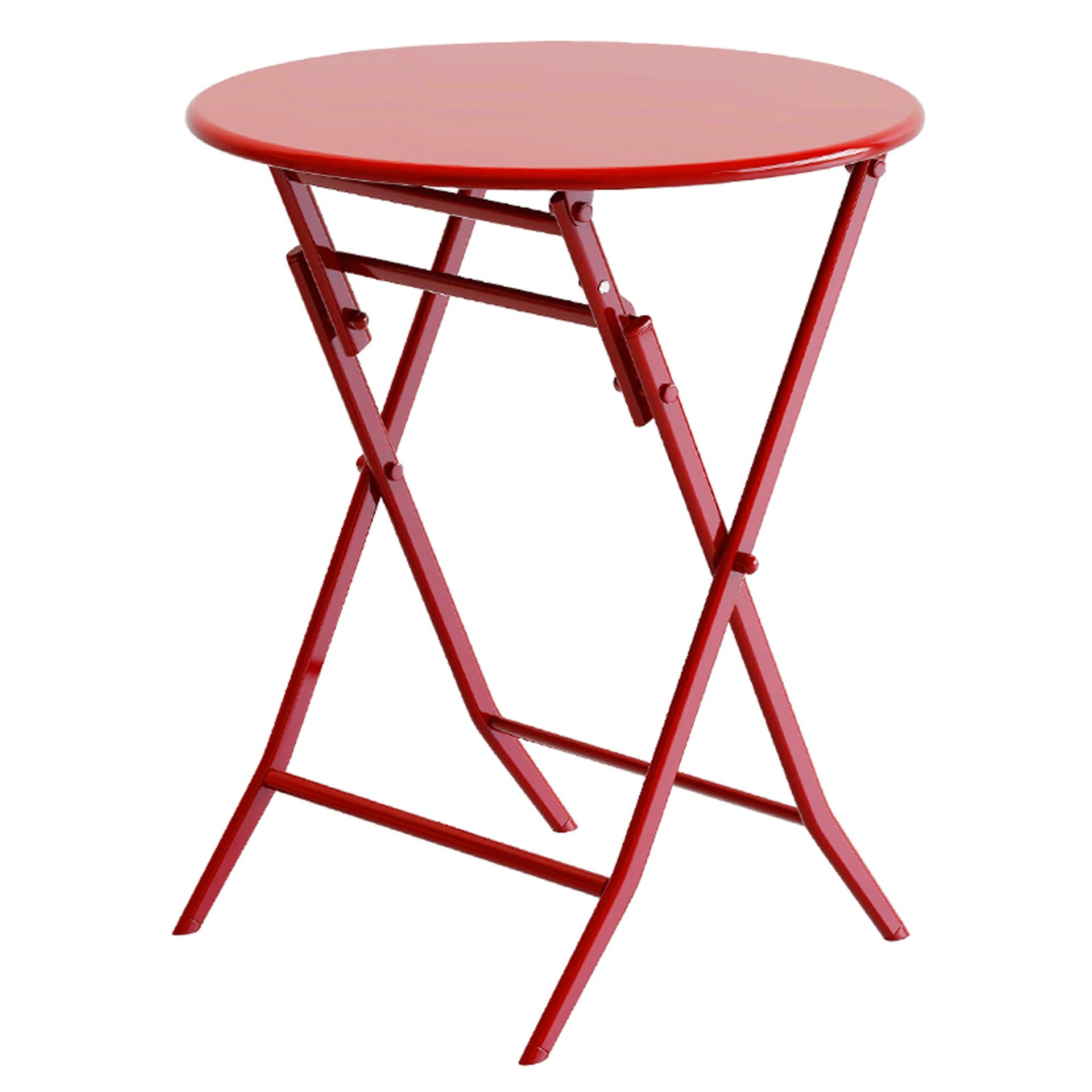 3 Piece Patio Bistro Set Of Foldable Round Table And Chairs - Red - Image 12