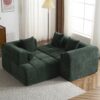 Sectional Sofa Full Compressed Sofa Modular Sofa Couch Free Combined Sofa With Deep Seating And 2 Side Pockets For Living Room - Green - Image 14