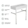 31.5" Ceramic Bathroom Console Sink With Overflow Polished Nickel Legs Modern Vanity Basin - White - Image 4