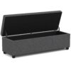 Avalon - Extra Large Storage Ottoman Bench - Slate Gray - Image 3