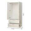Emma - 2 Door Wood Closet With 2 Drawers And Hanging Bars - White - Image 3