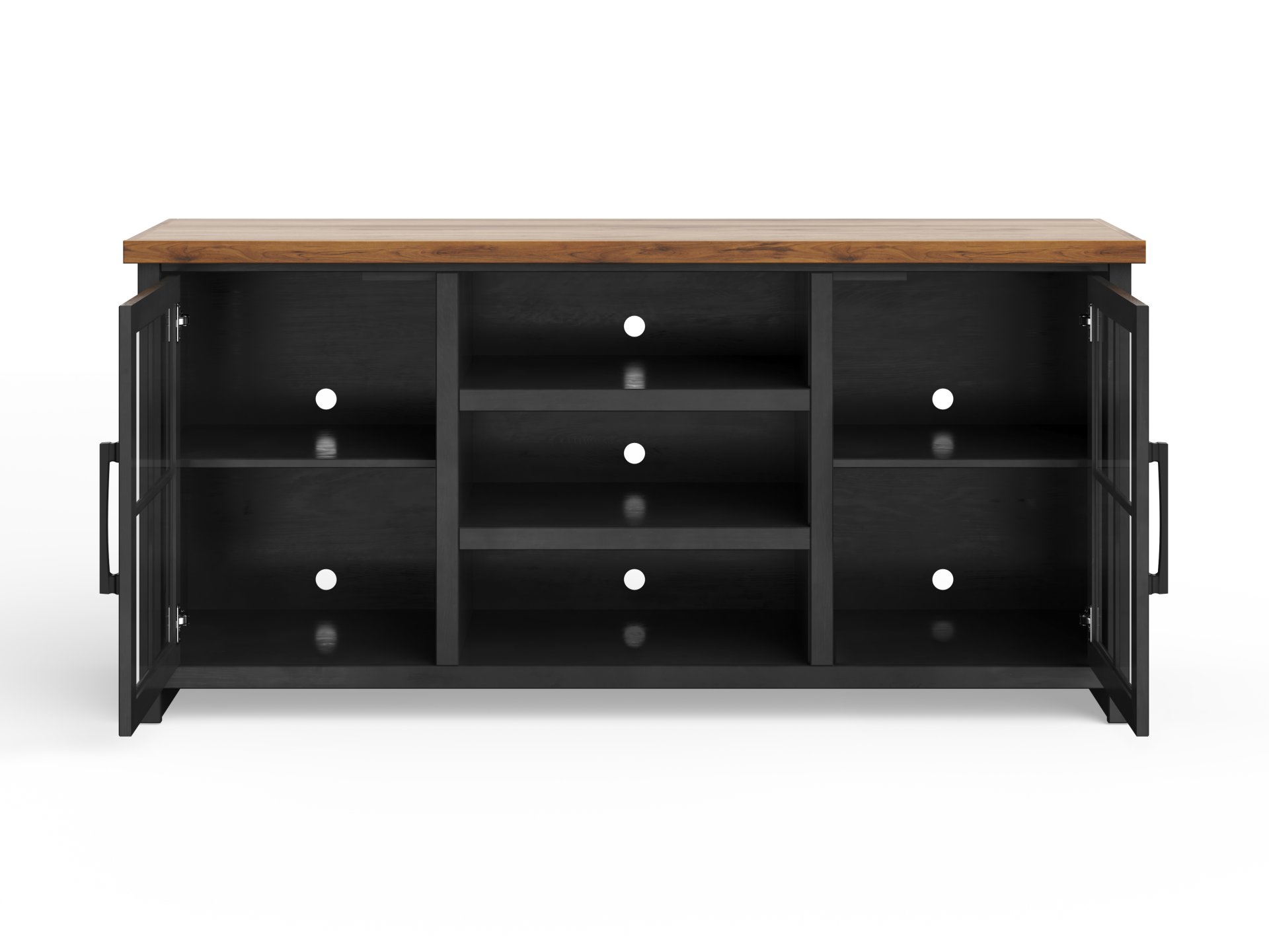 Essex - TV Stand Console For TVs Up To 80" - Black, Whiskey - Image 7