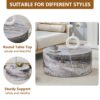 Simple Marble Textured Cylindrical Coffee Table, Industrial Style Living Room Furniture - Gray - Image 8