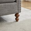 Chenille Upholstered Chaise Lounge With Nailheads And Rubberwood Legs, Wide Sleeper Sofa With 4 Throw Pillows & 2 Bolsters - Gray - Image 16