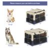 Dog Crates For Dogs, Adjustable Cover By Spiral Iron Pipe, Strengthen Sewing Dog Travel Crate, 3 Door Design - White / Blue - Image 3