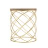 Contemporary Golden Side Table With Top And Metal Frame - Natural / Gold - Image 12