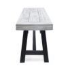 Tranquilizer - Outdoor Acacia Wood Bench With Slat Panel Design - Sandblasted Light Gray / Black - Image 8