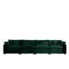 Modern Upholstered Corduroy Fabric 4 Seater Sofa With Arm And Throw Pillows - Green - Image 6