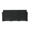Outdoor 3 Seater Rattan Sofa With Water Resistant Cushions - Gray - Image 7