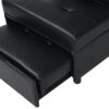 Folding Ottoman Sofa Bed Multi Functional Space Saving Design - Black - Image 14