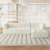 Modular Combination Living Room Sofa Set, Modern Minimalist Sofa, Living Room Upholstered Sofa Bed, Bedroom, 2 Pieces Computer Free Combination, L - Shaped - Beige - Image 11