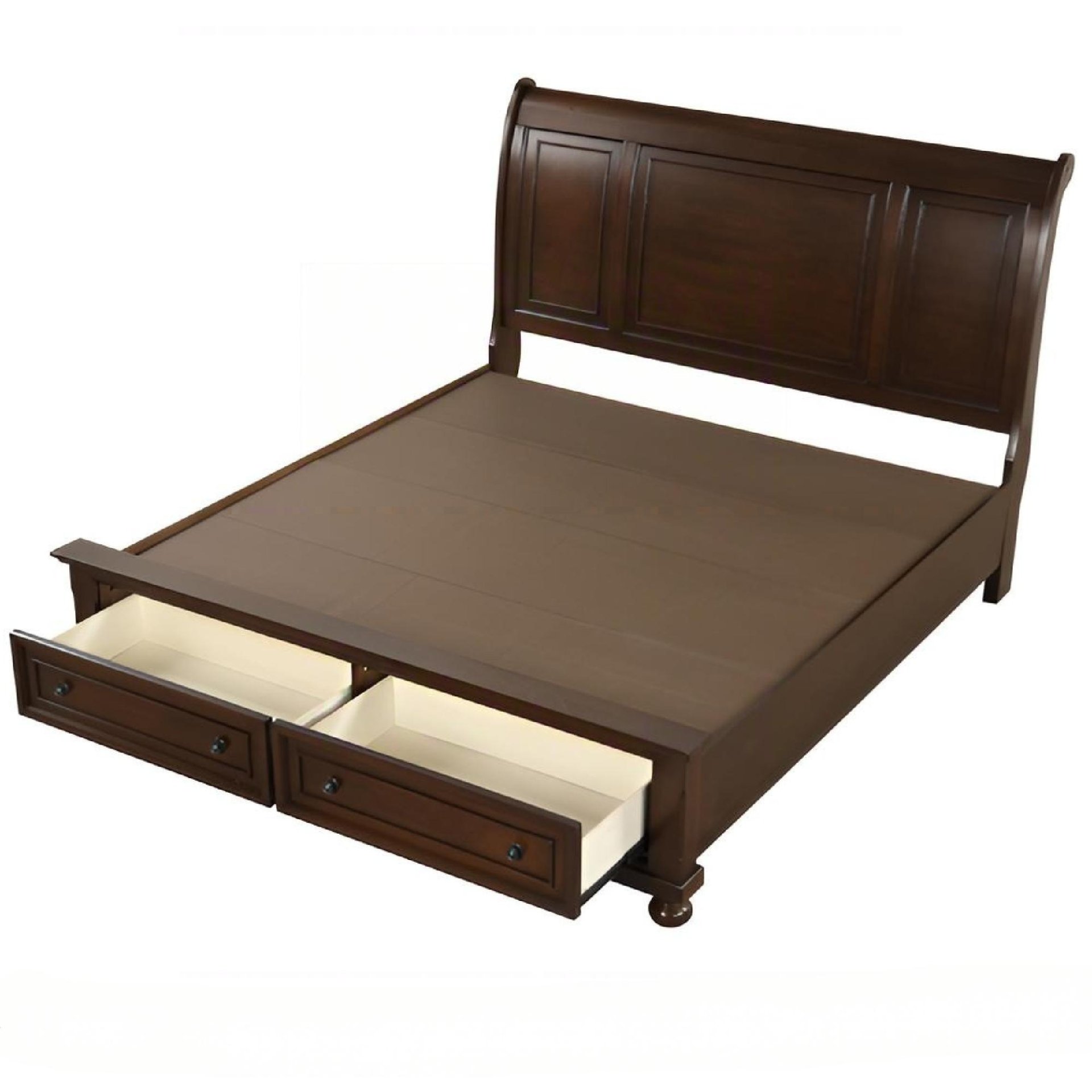 Meade - Queen Bed, Platform Frame, Storage Drawers And Full Extension Design - Dark Cherry - Image 6