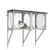 Cat Window Box Catio Outdoor Cat Enclosure For Sunbathing Napping & Viewing Window Perch For Large Indoor Cats All Weather Use Cat Cage - Gray - Image 5