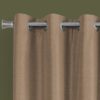 2 Pieces Set, Curtain Panel, 100% Blackout, Grommet, Thermal Insulation Polyester, Versatile Use - Brown - Image 2