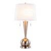 Jules - Contemporary Table Lamp Built In USB Port (Set of 2) - Nickel / White - Image 3