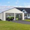 Double Garage Metal Shed With Side Entry Door - White - Image 11
