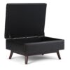 Owen - Coffee Table Storage Ottoman - Distressed Black - Image 2
