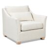 Ada - Flared Arm Contemporary Armchair With Lumbar Pillow - Flax White - Image 4