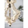 Farmhouse Chandeliar Distressed Pendant French Country Wood Chandelier For Living Room Foyer, Bulb Not Included - Antique Cream - Image 9